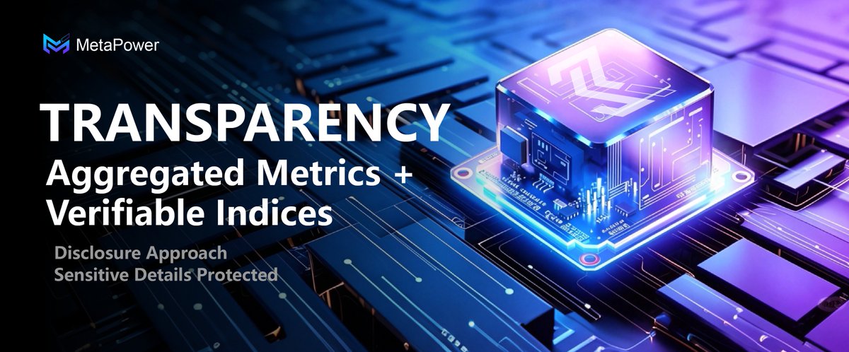 MetaPower_X's tweet photo. Disclosure approach
Aggregated metrics + verifiable indices. Sensitive details protected.
#MetaPower  #Transparency https://t.co/ZAAGVFFfFp
