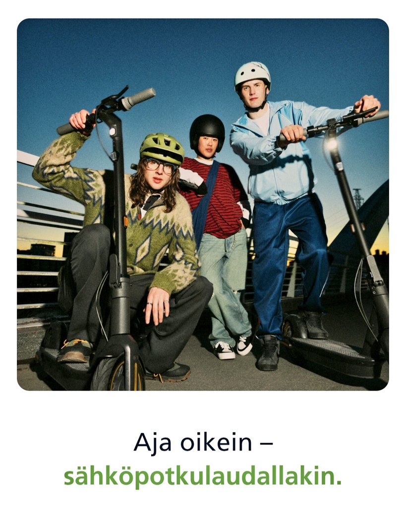 taisto_hakala's tweet photo. Näin kevään myötä sähköpotkulaudat lisääntyvät liikenteesä ja riskit onnettomuuksiin ovat taas voimakkaassa nousussa. Tsekkaa @Liikenneturva ohjeet skuutin turvalliseen käyttöön ja vältä vaarat. 👇
https://t.co/mGhEnNjS3d
#sähköpotkulauta #liikenneturvallisuus https://t.co/naXp8N7N4I