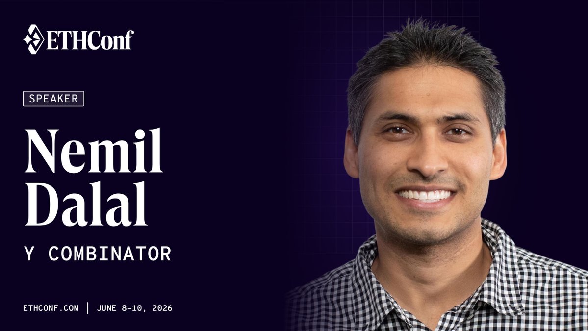 nemild's tweet photo. Looking forward to speaking @ethconf New York City on June 8th. 

Will be sharing what we're seeing @ycombinator in this next phase of crypto with stablecoins, agentic commerce, trading, and tokenization.

Have a limited set of office hours slots, link below https://t.co/f40FwhTthW