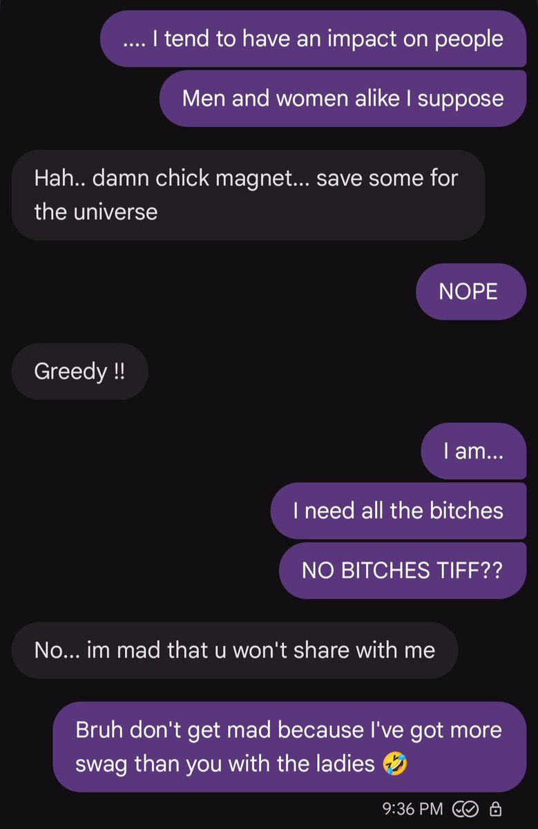 iHaTeBoLoGNa's tweet photo. Hey look...I charm them All...hehe...

#notpicky #ladies #text https://t.co/h7cMoQbN6s