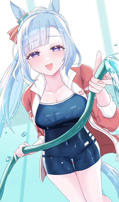 メジロアルダンとプール掃除