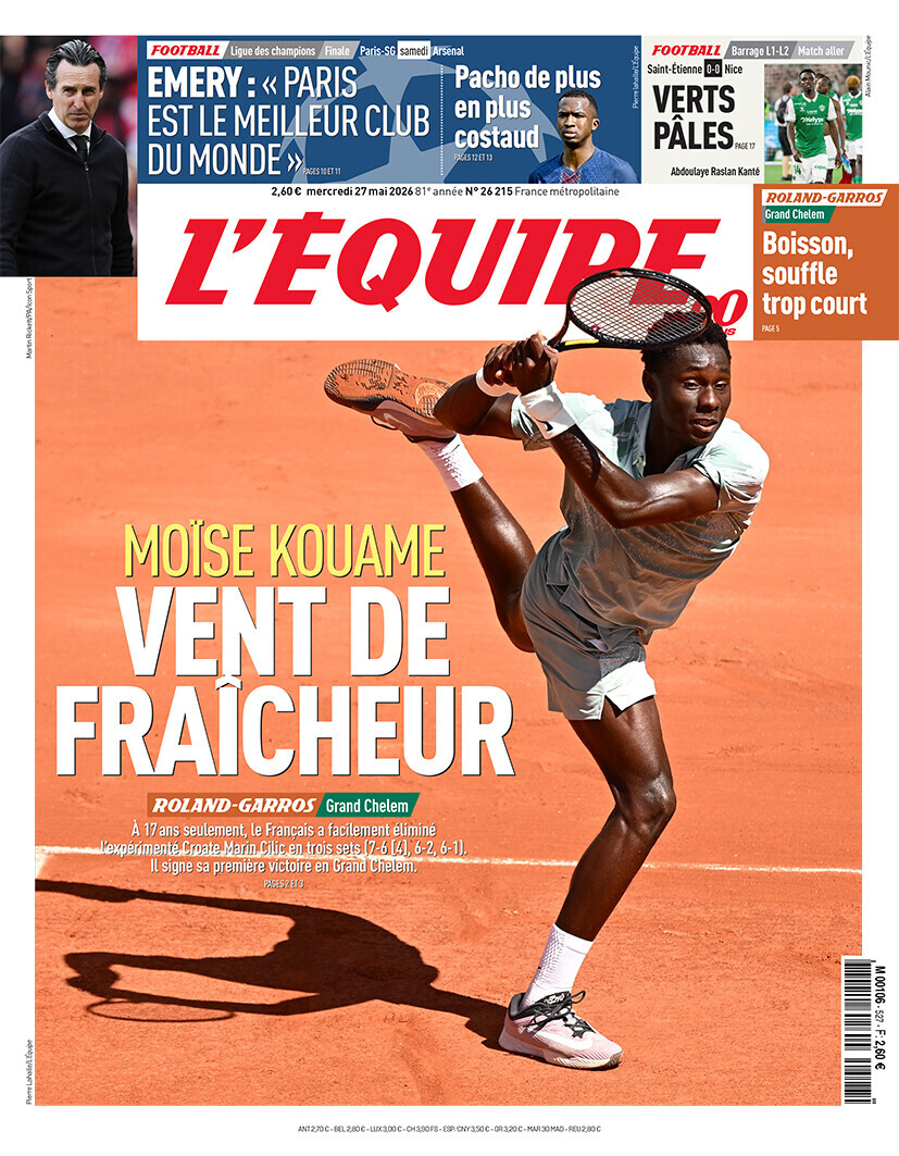 lequipe's tweet photo. Les unes du journal L'Équipe du mercredi 27 mai

Lire l'édition > https://t.co/yURmtKH0id https://t.co/5jnFSLYZkr