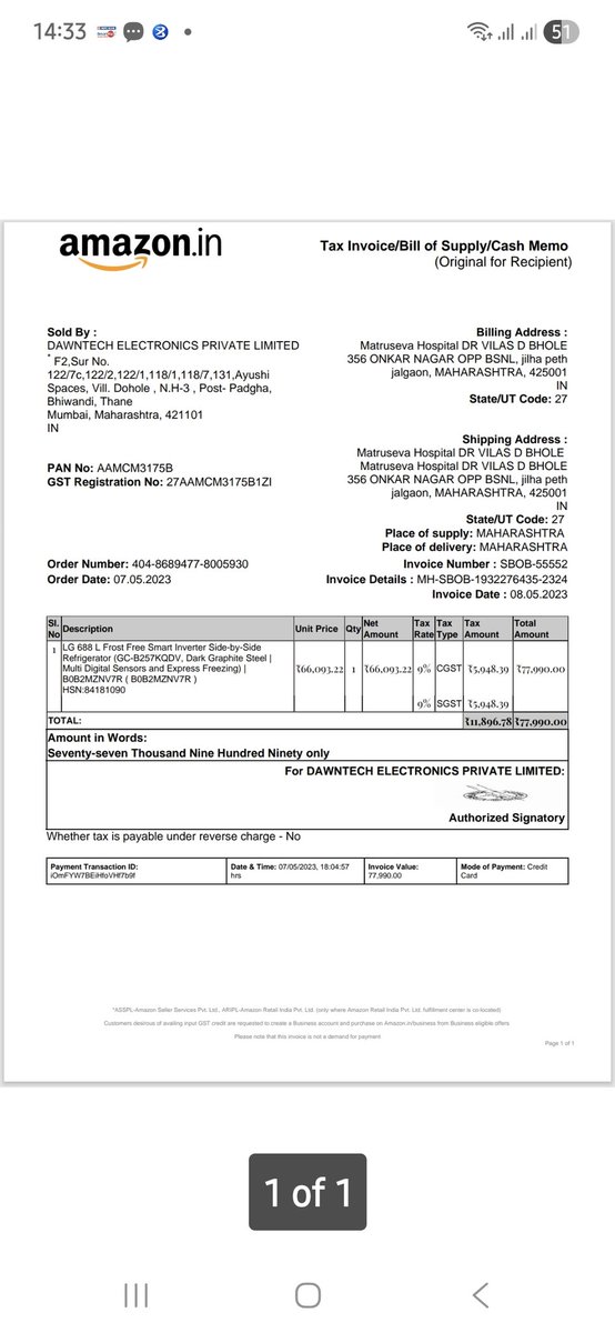matrumangal's tweet photo. @LGE_Global @amazonIN complaint not solved inspite of repeated requests. Technicians gave poor service inspite of payment every visit. LG closed the request and offered 13 % discount voucher to buy new refrigerator.This is mere harassment. If not solved, will reach the court! https://t.co/shiOsEp7He