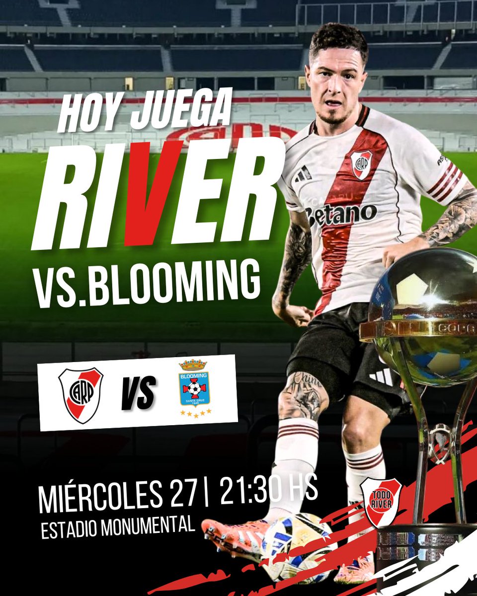 TodoRiver28's tweet photo. HOY JUEGA #RIVER ⚪️🔴⚪️ https://t.co/bKJhyQipQv