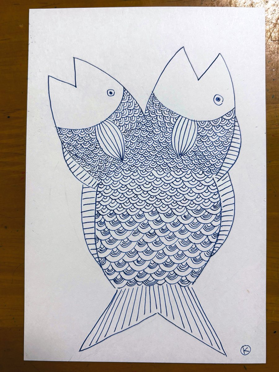 two heads 😱😅 #fish #art #pen #photo #diving #sea #魚 #海 #鱗