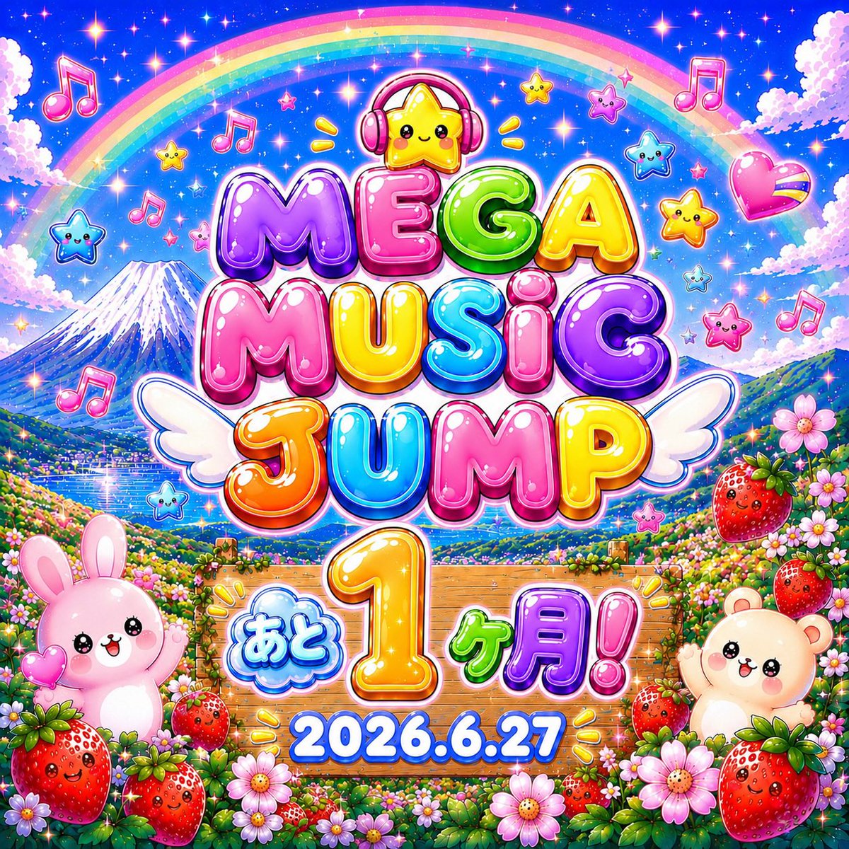 BTF20240905's tweet photo. ＼ 開催まで あと1ヶ月‼️ ／

✨🌈MEGA MUSIC JUMP🌈✨
~未来がスタート~
「私たちが､今ここに立つ理由」

2026.6.27㈯
LIVE ROXY SHIZUOKA にて開催🎤💖

ドキドキも、ワクワクも、
全部まとめて大ジャンプする1日に──✨

▶ #MEGAえむじゃん ◀
#えむじゃん #MMJ #静岡アイドル #MEGAMUSICJUMP
#静岡ROXY
#ライブイベント
#アイドルライブ
#あと1ヶ月