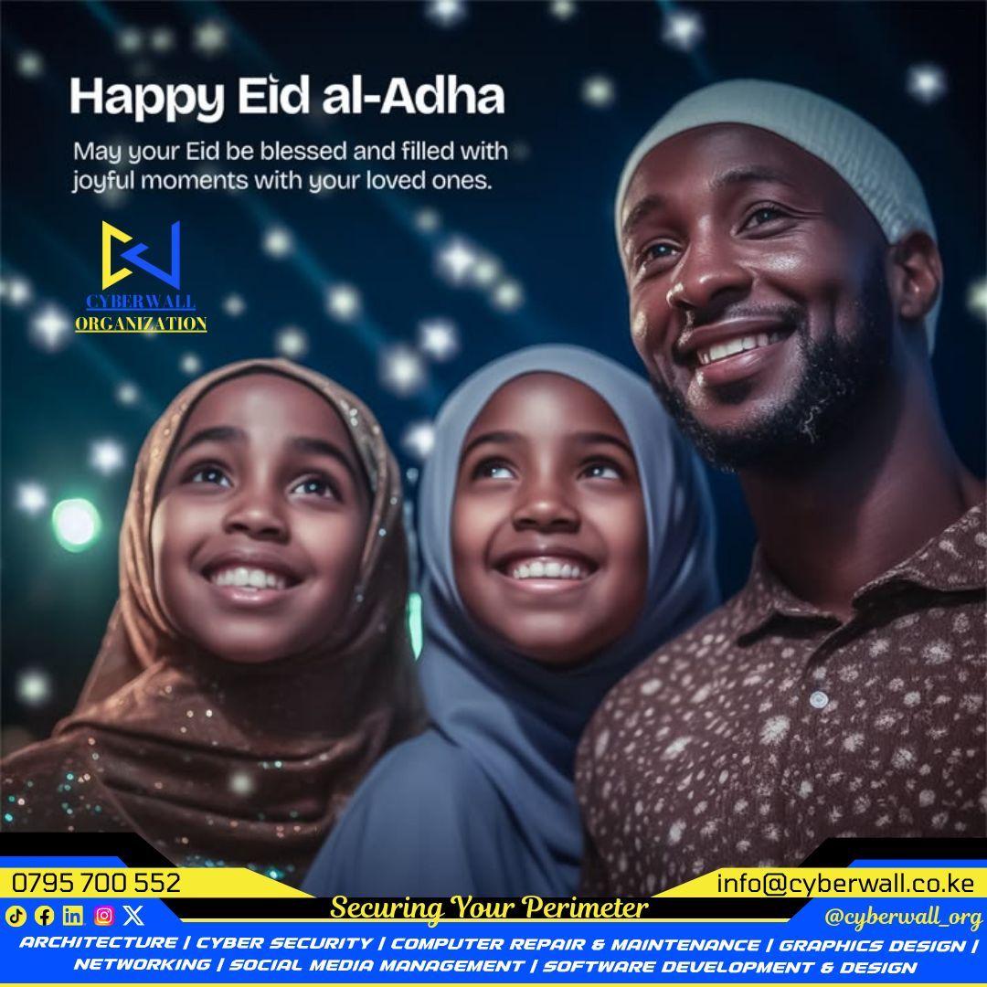CyberWall_org's tweet photo. This Eid al Adha, we celebrate the values that build successful businesses:
vision, commitment, trust, and growth.
We help businesses strengthen their online presence through SEO optimization, digital marketing, software development, networking, cybersecurity, and IT solutions. https://t.co/ufyUjGitC3