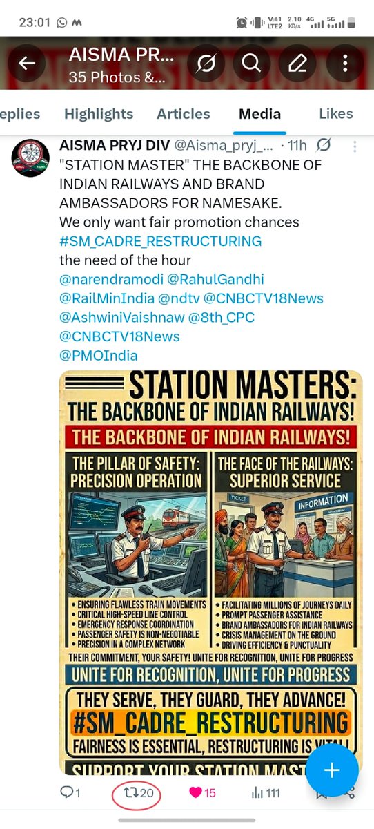 rubyd0989's tweet photo. We want our rights as per our responsibility and work.We are backbone of Indian railways, but unfortunately we are away from our honour and all our rights.We want justice. https://t.co/GeJla4BCEv