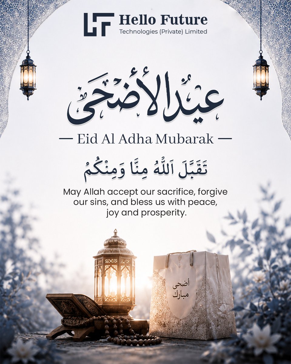 hellofuturetech's tweet photo. May Allah accept our sacrifices, forgive our shortcomings, and bless us with peace, happiness, and prosperity. 🤍

Wishing you and your loved ones a joyful and blessed Eid filled with faith and togetherness.

#EidAlAdha #EidMubarak #HelloFutureTechnologies #Blessings #Faith https://t.co/0Tn8olfUxD