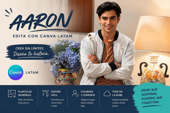 klaudepineda's tweet photo. AARON EDITA CON CANVA LATAM https://t.co/f2ozJkrtFa