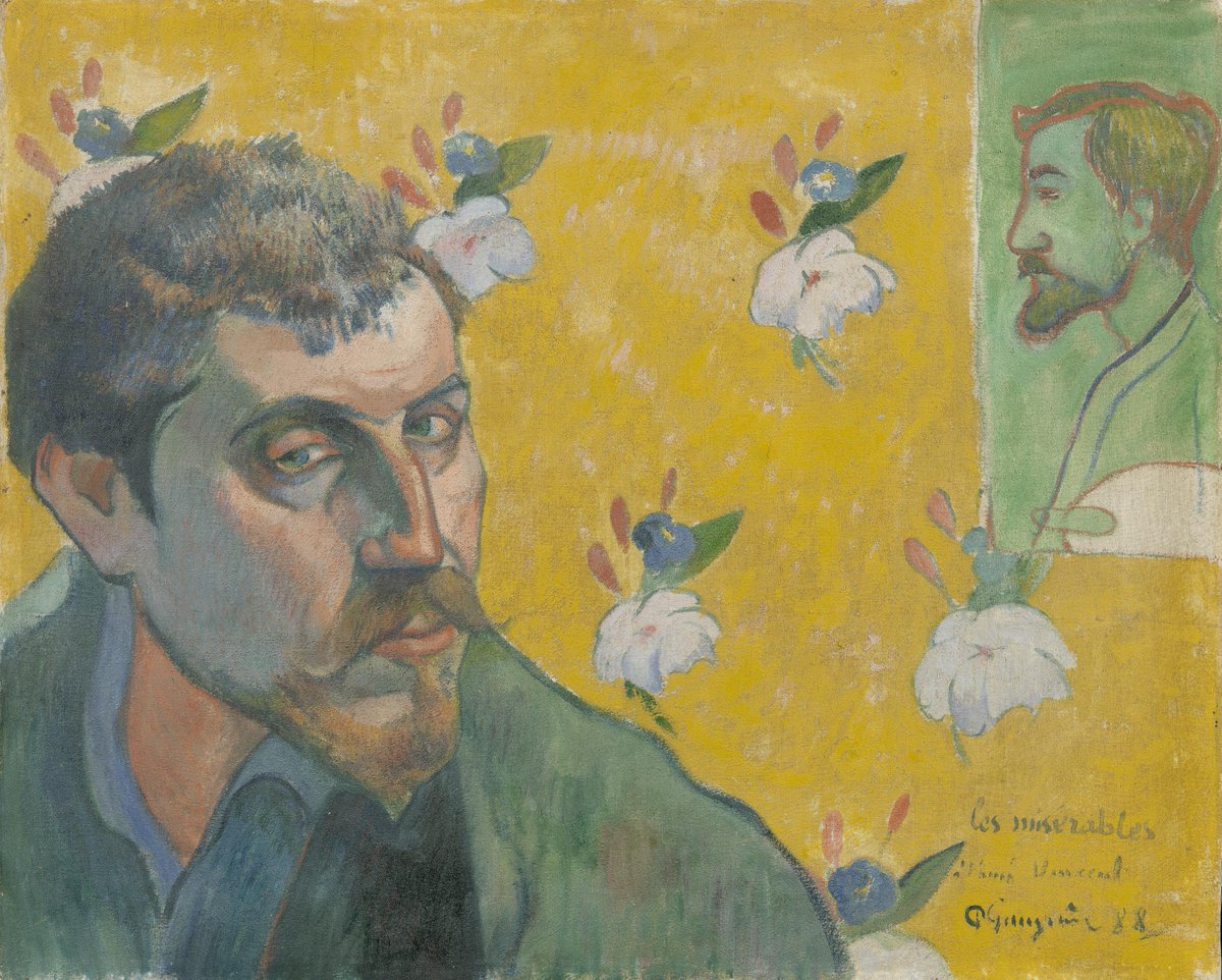 ArtPrintEdition's tweet photo. Self-portrait with Portrait of Bernard, by Paul Gauguin  #Gauguin https://t.co/AeIywrrLQN