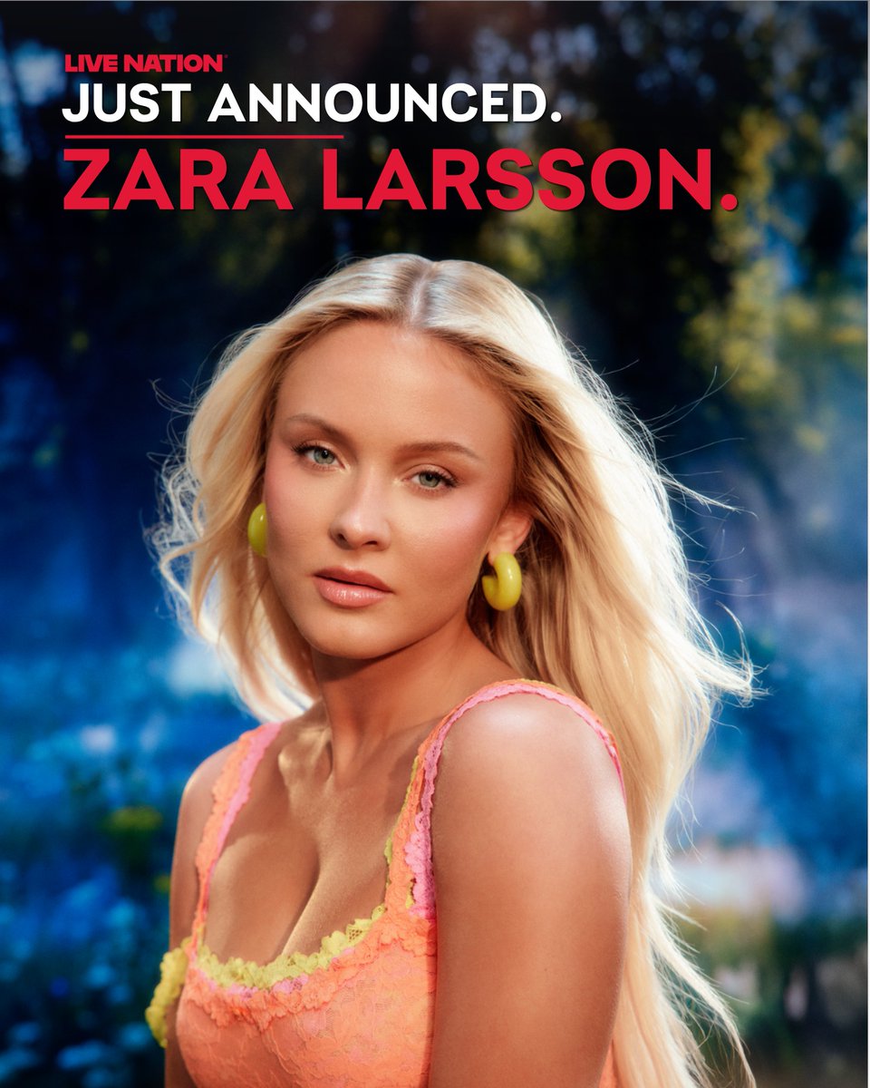 LiveNationASIA's tweet photo. JUST ANNOUNCED. Zara Larsson.

It’s about to be golden hour all the time now Asia – Midnight Sun Tour 2026 is coming to Seoul and Tokyo in October ☀️

Ticketing and VIP details at https://t.co/In0vMSCLc9

#zaralarsson #livenationasia https://t.co/GnSdxz9mqD