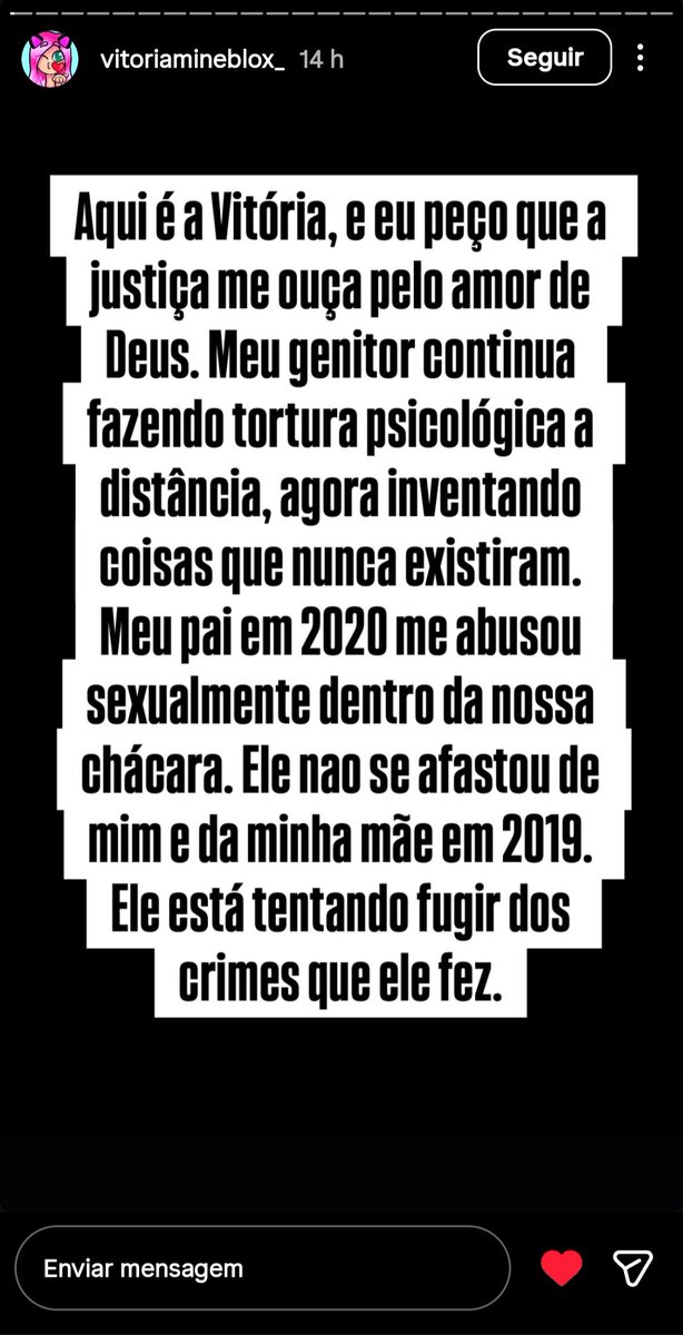 Bdieeed's tweet photo. Eu fico impressionada em saber que o genitor, ou melhor, esse MONSTRO ainda não tá preso, e parece que o caso ta perdendo visibilidade. Por favor, não deixem esse caso ficar só por assim, precisamos de justiça! https://t.co/vEkcP2gICn