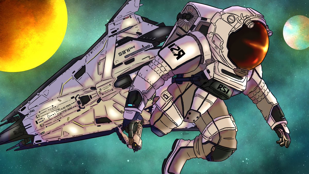 Kew_Deee's tweet photo. Late night post!! Had an amazing time making a star citizen art piece commission #starcitizen #digitalart https://t.co/EJ3eJc4zxG