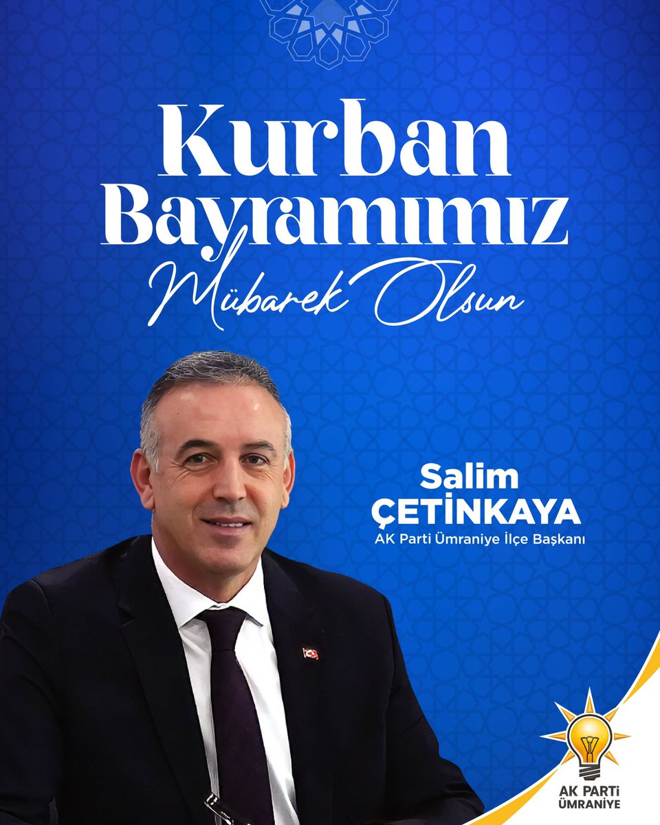 cetinkaya_salim's tweet photo. Birlik, paylaşma ve dayanışma ruhunun pekiştiği; Mübarek Kurban Bayramı’nın milletimize ve İslam âlemine sağlık, huzur ve barış getirmesini Cenab-ı Allah’tan niyaz ediyorum.

Kurban Bayramımız mübarek olsun. ☺ https://t.co/nqqQMJL62R