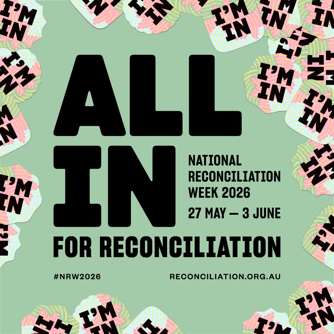 inclusionoz's tweet photo. 27 May - 3 June is National Reconciliation Week. This year’s theme "All In" is about listening, learning and taking action together. It's a time to reflect on our history and come together to build a more inclusive future for everyone.
Learn more here: https://t.co/IVO2Leg2wf https://t.co/6h6dwLfK4Q