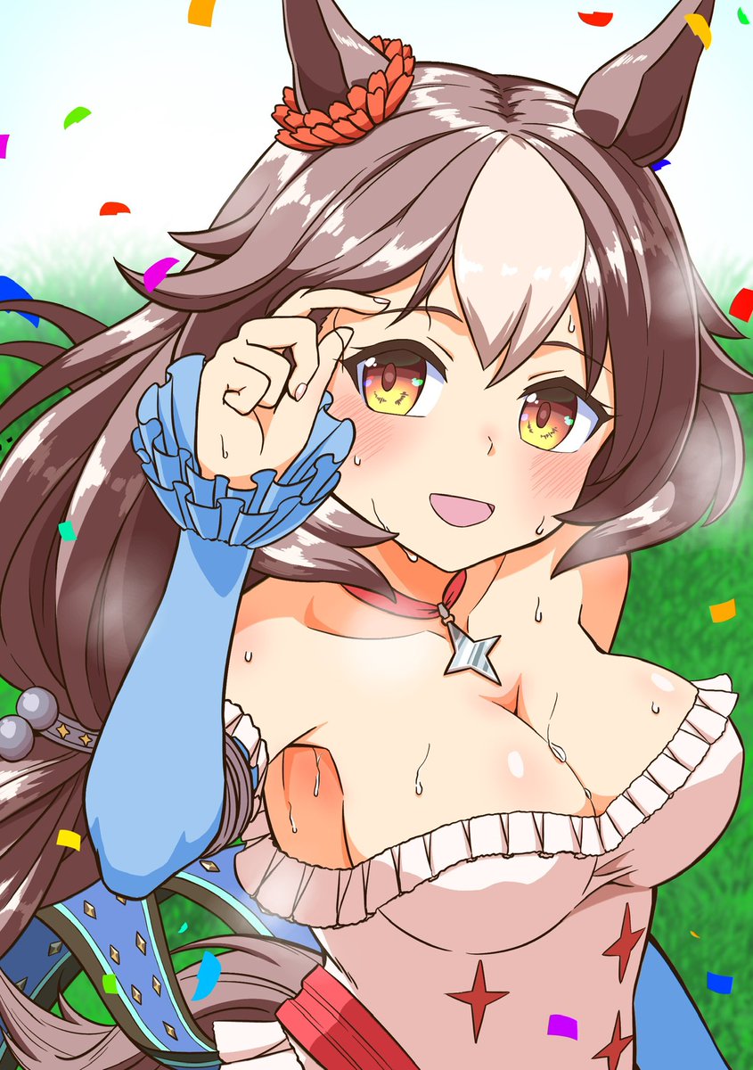再掲お祝いゼファー🎊✨
いつか大好きなバレンタイン衣装も新しく描いてみたい…ッ🍫🕊️
 #ヤマニンゼファー生誕祭2026 