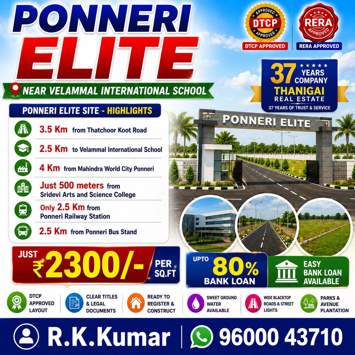 PeramburKumar's tweet photo. Premium Residential Plots for Sale in Ponnner Near Chennai. Ready to Build HOUSE Plots. Best Place for Investment. For Site Visit and Plot Booking. Contact R.K.Kumar - Senior Director - Thanigai Real Estate - Call : 9600043710 https://t.co/0Z1YBElSkS