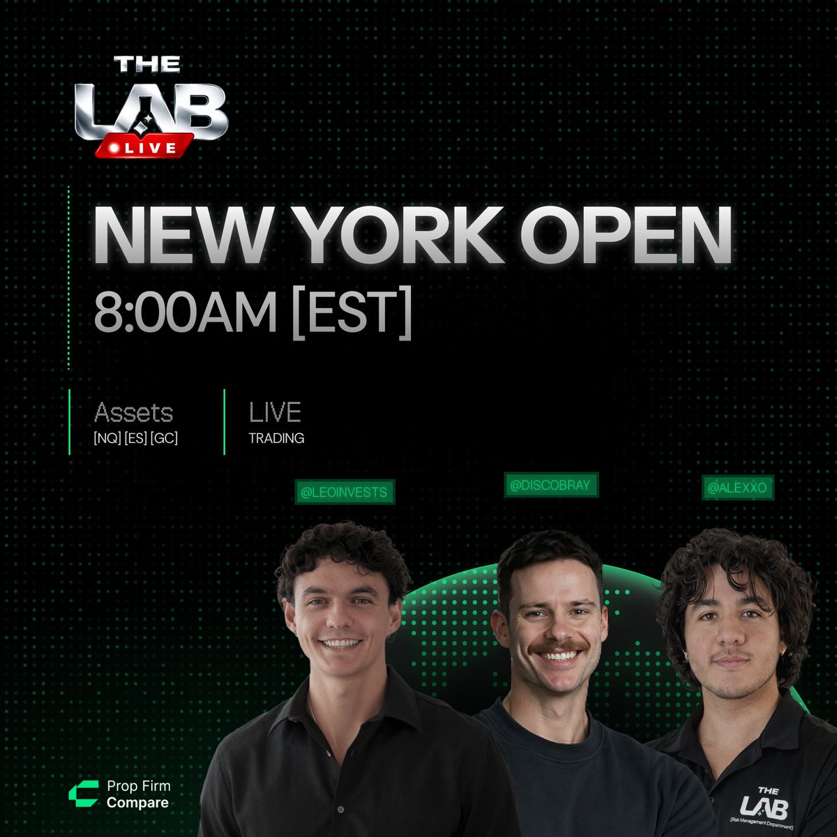 TheLabLive's tweet photo. Live trading for New York session starts soon...

8AM ET.

Be sure to join our hosts, @Alexxo, @LeoInvests, @discobray for some opening bell action. https://t.co/JTdiukqrsI