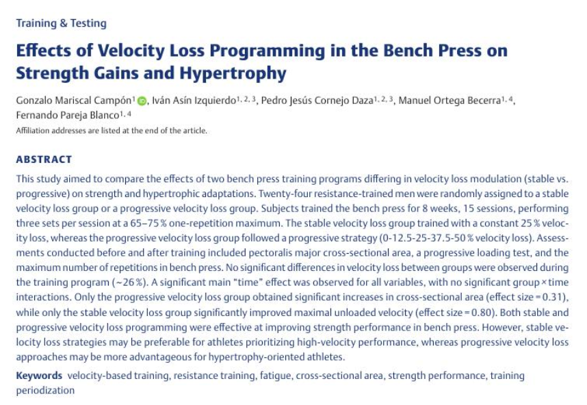 Jozo_Grgic's tweet photo. Effects of Velocity Loss Programming in the Bench Press on Strength Gains and Hypertrophy

https://t.co/RyTw2YmPBp https://t.co/NjNHdDTzwU
