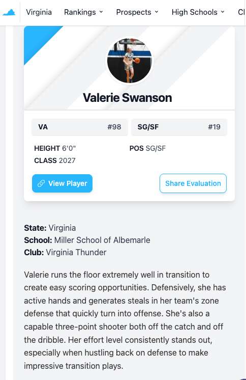 vjswanson2027's tweet photo. Thank you for the write up @Avi_Burmenko and @PrepGirlsHoops! https://t.co/y1rcaMRYwN