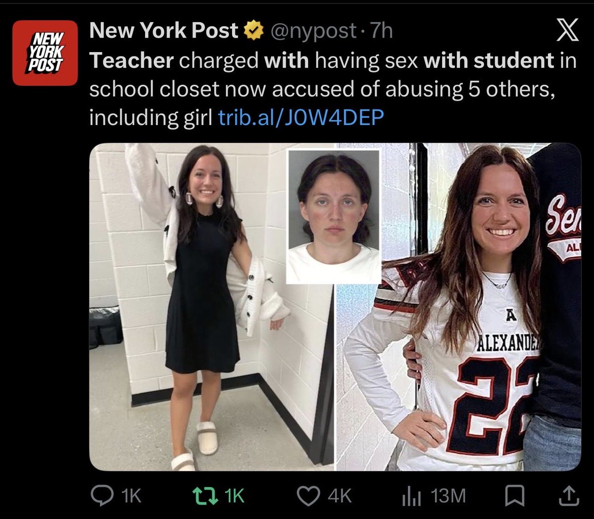 iamSamrina's tweet photo. There’s a new epidemic of white female teachers raping their underage students. Wtf is going on? https://t.co/pneduxx53i