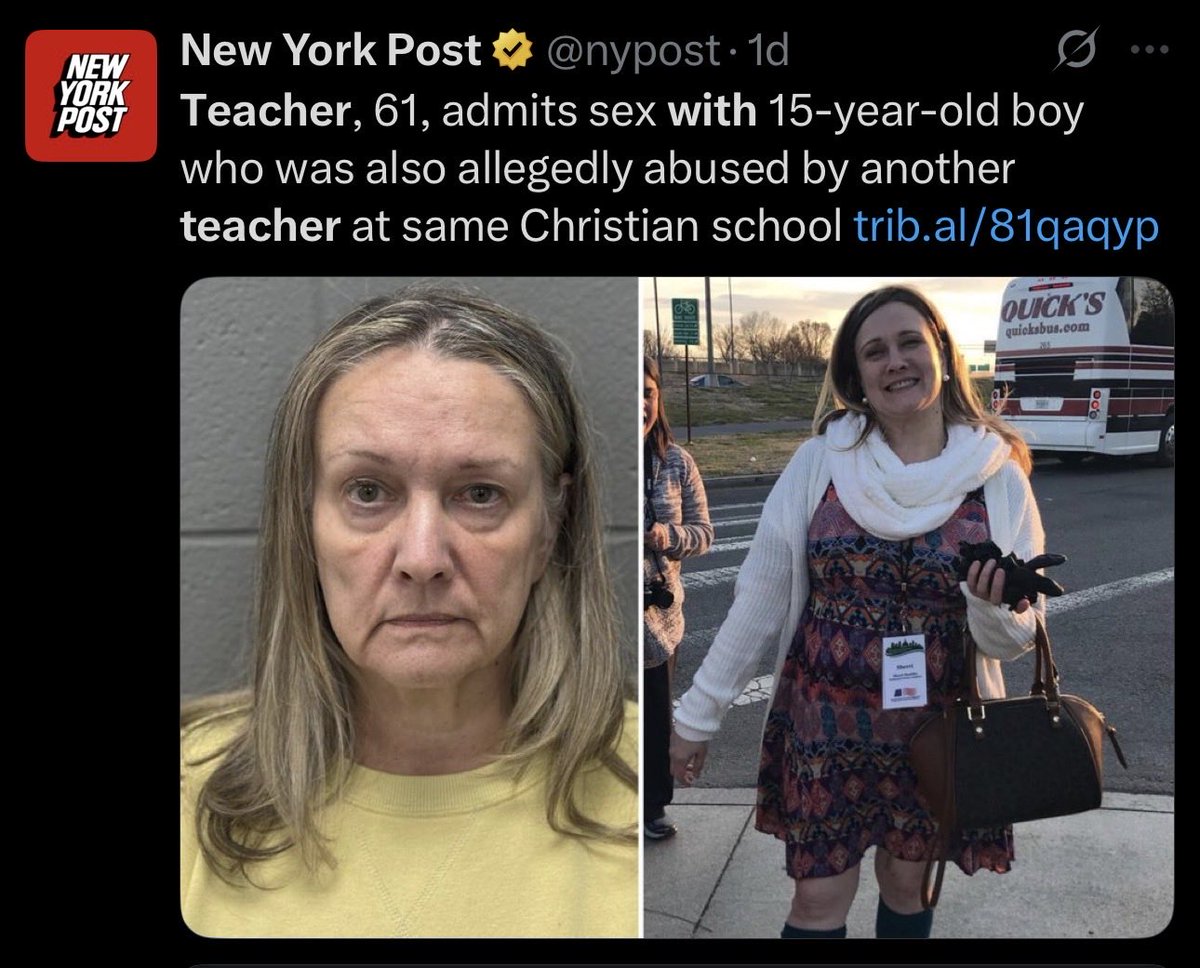 iamSamrina's tweet photo. There’s a new epidemic of white female teachers raping their underage students. Wtf is going on? https://t.co/pneduxx53i