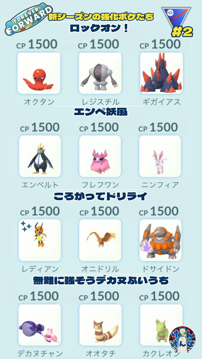 Kenkenpa5678's tweet photo. 早くも新技取得/強化ポケでパーティを妄想

週末はGOフェスを楽しみつつ…
このポケモンたちを捕獲/厳選しておけば
新シーズンも楽しめること間違いなし！？

#ポケモンGO
#スーパーリーグ https://t.co/CjNeWCcTxe