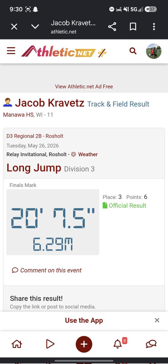 kravetz_jacob's tweet photo. Huge regional track meet!!! New PR and school record in the 100m dash with a 10.96🔥🔥 and another good 200 under my belt aswell! Sectionals Friday https://t.co/kATa4tkq4T