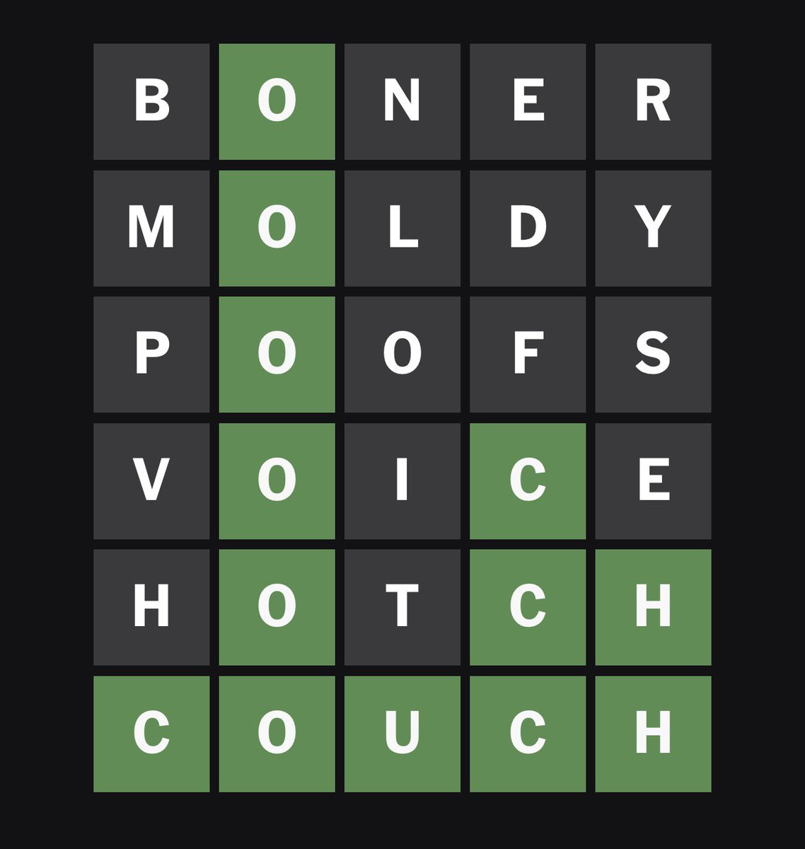Roberts2617's tweet photo. Just had the most insane wordle game https://t.co/Gvp8ScvXif