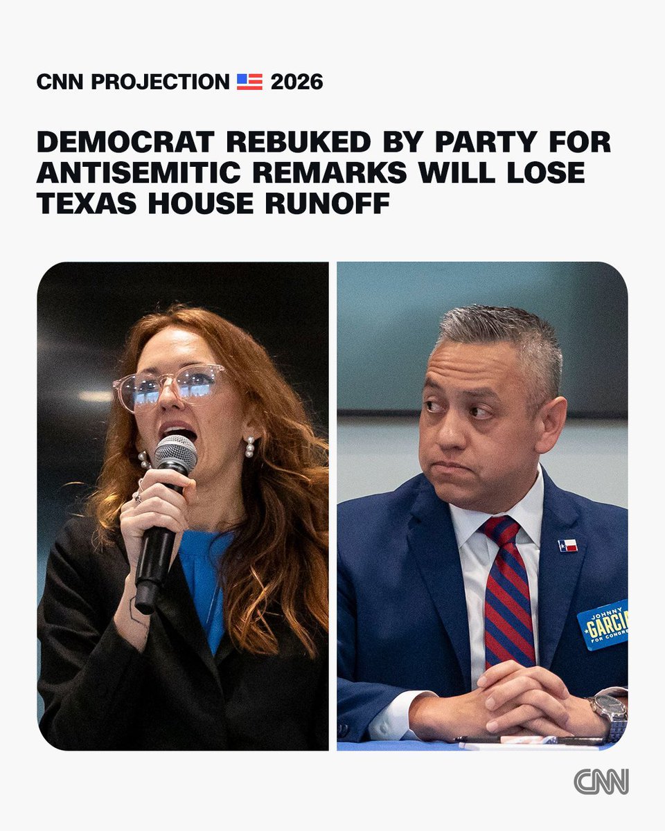 American_CTV's tweet photo. Democrat Johnny Garcia will defeat Maureen Galindo, who was rebuked by the party for antisemitic remarks, in Texas House primary runoff, CNN's Decision Desk projects. Follow live updates. https://t.co/XLp99Eb0Ws