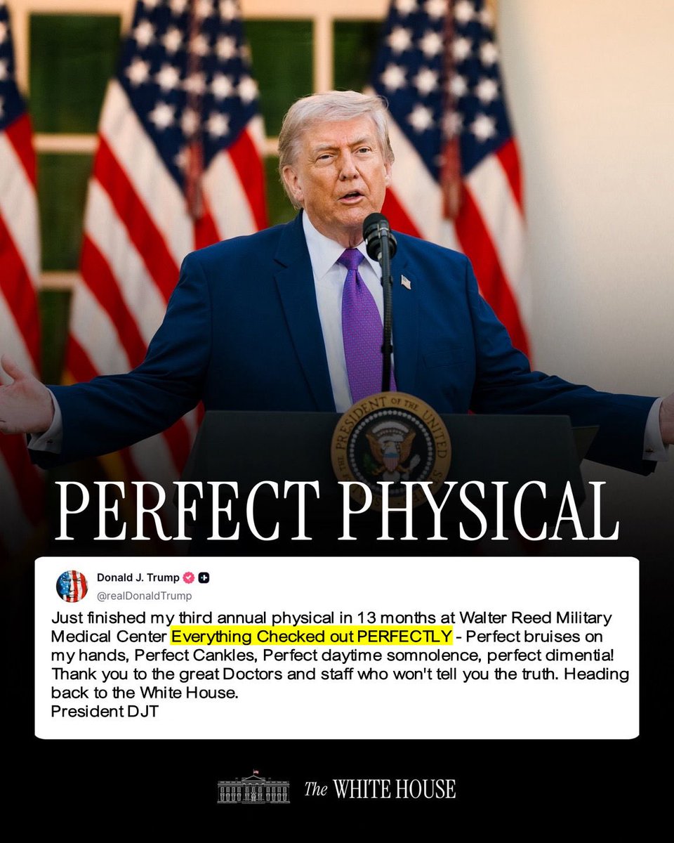 araviapa's tweet photo. Fixed it! No one believes “Perfect Health” but we do know #LyingDonald &amp; the #White_House would never admit anything was wrong! The EMTs could be carrying #Trump out under a sheet &amp; the White House would tell us “he’s just blinking”.
#Trump #Physical #DementiaDon https://t.co/rNgslWmd6J