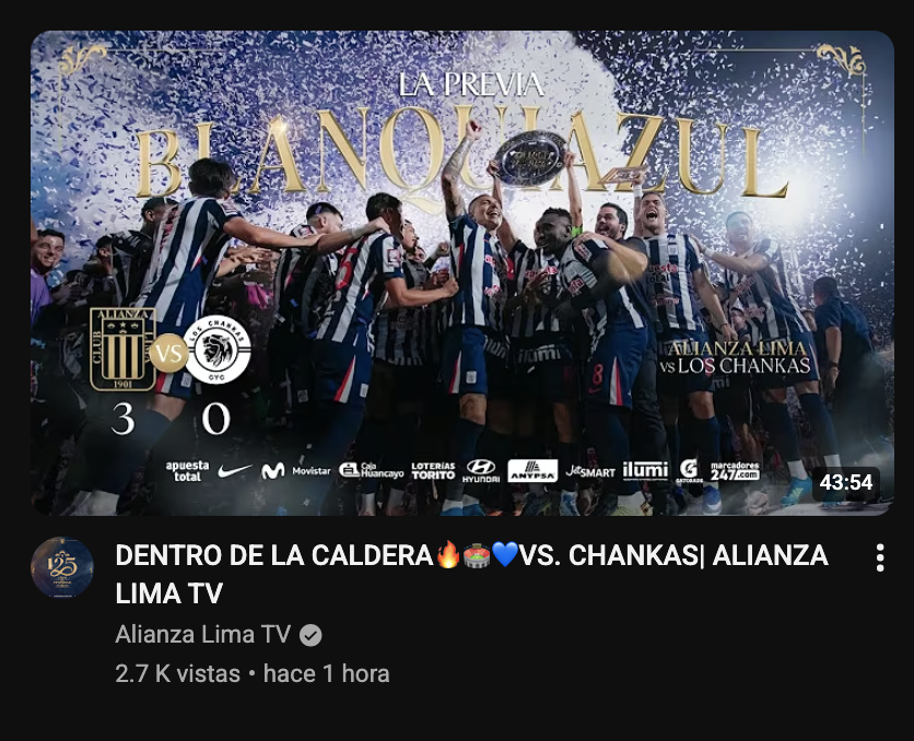 AzvLForever's tweet photo. Mención aparte.

Ya pueden disfrutar de está exquisitez audiovisual en el canal de YouTube de Alianza Lima. https://t.co/8rLOn3A03m