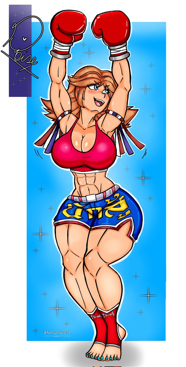 aleatoryDDM's tweet photo. The grand champion! Commission for anonymous! Discord request! #princessdaisy #mario #boxing #daisy #commission #comnsopen https://t.co/FpzRmGGaCs