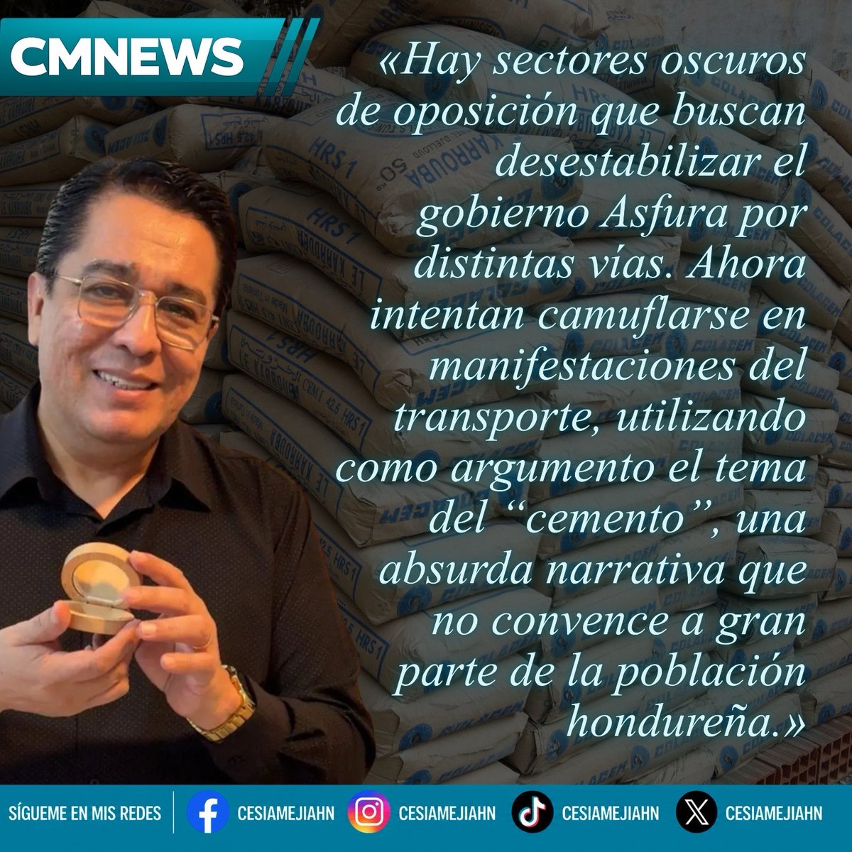 CesiaMejiaHN's tweet photo. ➪🗣️🇭🇳 Roy Santos señala “sectores oscuros” detrás de protestas por el cemento

El pastor y analista Roy Santos aseguró que existen “sectores oscuros de oposición” intentando desestabilizar al gobierno de Nasry Asfura mediante las recientes protestas vinculadas al tema del cemento y el transporte de carga pesada. Santos cuestionó la falta de coherencia entre los manifestantes y afirmó que el gobierno ha dejado claro que el mercado continúa abierto, buscando únicamente controles de calidad y precios para proteger a la población. Además, llamó al pueblo hondureño y a la iglesia a mantenerse atentos ante posibles campañas de desinformación y evitar caer en narrativas que, según él, buscan generar caos e incertidumbre en el país.