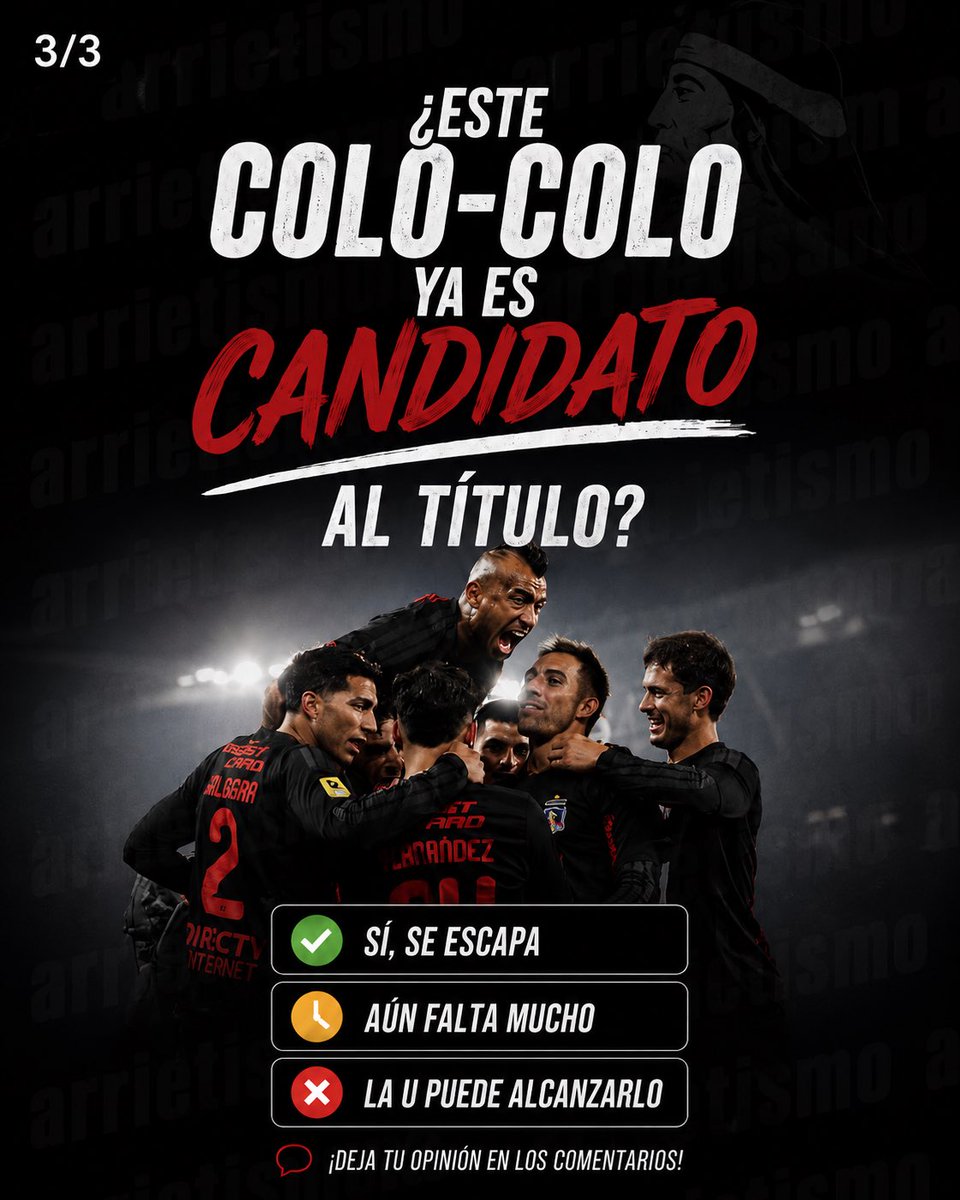 JavierLake3's tweet photo. Colo-Colo vuelve a sacar diferencias en la cima ⚪⚫🔥

El Cacique no tenía una ventaja de 8 puntos sobre el segundo lugar desde 2022… torneo que terminó levantando el título 🏆

👀 ¿Se escapa?
📈 ¿Hay campeonato?
💬 Los leemos.

#ColoColo #VamosColoColo https://t.co/yakbPy5hwB