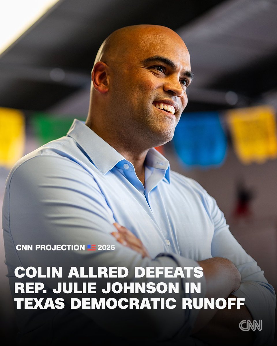 American_CTV's tweet photo. Former Rep. Colin Allred will clinch the Democratic nomination for Texas' 33rd District, CNN's Decision Desk projects, defeating Rep. Julie Johnson. Follow live updates. https://t.co/FBOCU4WlqP