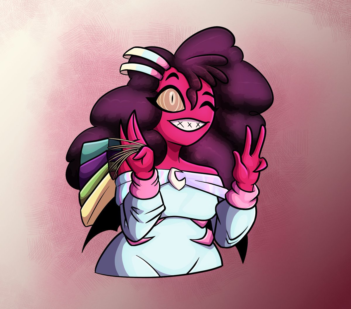 AndrewLey_AA's tweet photo. another artrade with the wonderfull @FLESHPIE669 and their Oc #hellaverse #HazbinHotelOc #HelluvabossOc #OC #artwork #drawing #artrade https://t.co/V6Fl4cD6hH