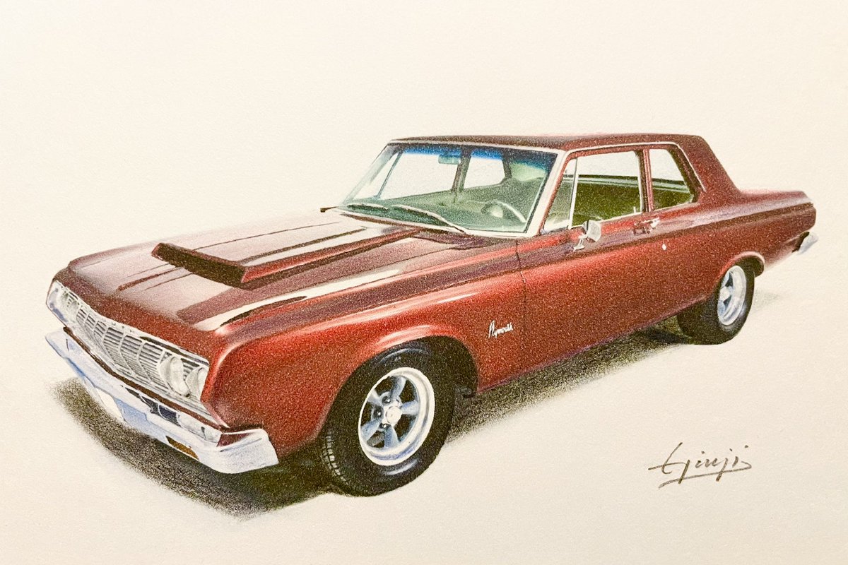 ginji_matsubara's tweet photo. 1964 プリムス・サヴォイ
#アメ車 #水彩色鉛筆画
Plymouth Savoy
#watercolor #colorpencil #drawing https://t.co/Pf52DDYmMF