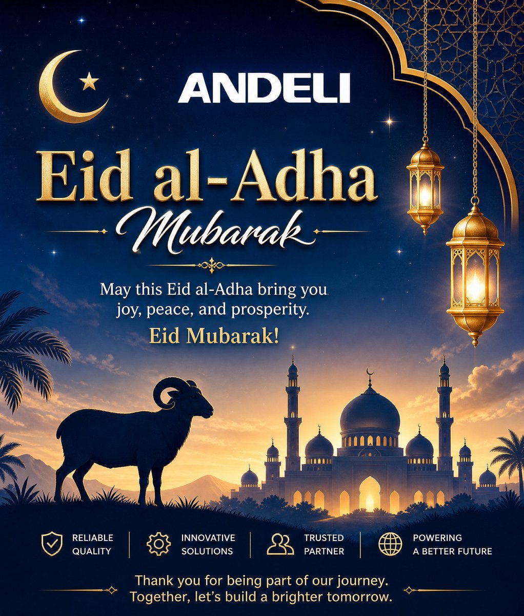 CoAndeli's tweet photo. ✨On this sacred occasion of Eid al-Adha, the entire team at ANDELI extends our warmest greetings to you and your family.

May this blessed day bring you endless joy, peace, and prosperity. 
🌙 Wishing you a blessed Eid al-Adha from ANDELI!

#ANDELI #EidAlAdha https://t.co/yrSFsUzGN1