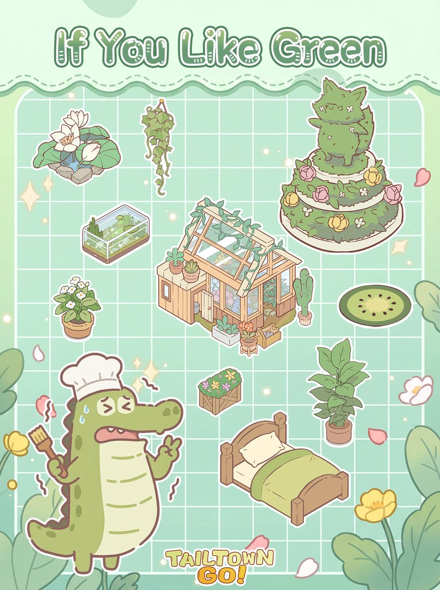 TailTownGo's tweet photo. If you like green… 💚

Croc Uncle: “I said don’t call me over right now! I’m busy grilling here!” 

🐾Cozy sim in dev—join us 👉 https://t.co/0S1Wp3drH6

#CozyGame #IndieDev #GreenAesthetic #CuteAnimals https://t.co/KjYD0RZKFY