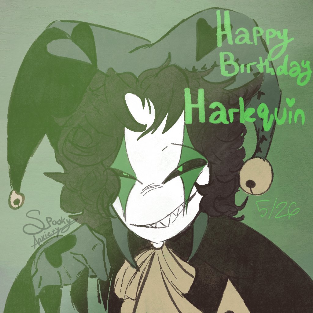 SpookyAnx8ty's tweet photo. Happy birthday to a Green Gremlin #tfc #Harlequin #TheFreakCircus #Dontstealmyart https://t.co/7o29AGXZ4a