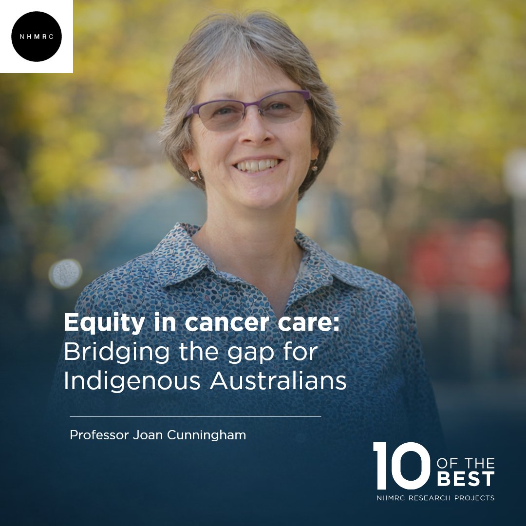 nhmrc's tweet photo. Guided by her commitment to improving health equity, Professor Joan Cunningham from @MenziesResearch dedicated her career to improving cancer outcomes for Aboriginal and Torres Strait Islander people through rigorous, collaborative, and equity driven health systems research. Read more in our 17th Edition of 10 of the Best: https://t.co/lgzFs6alcZ