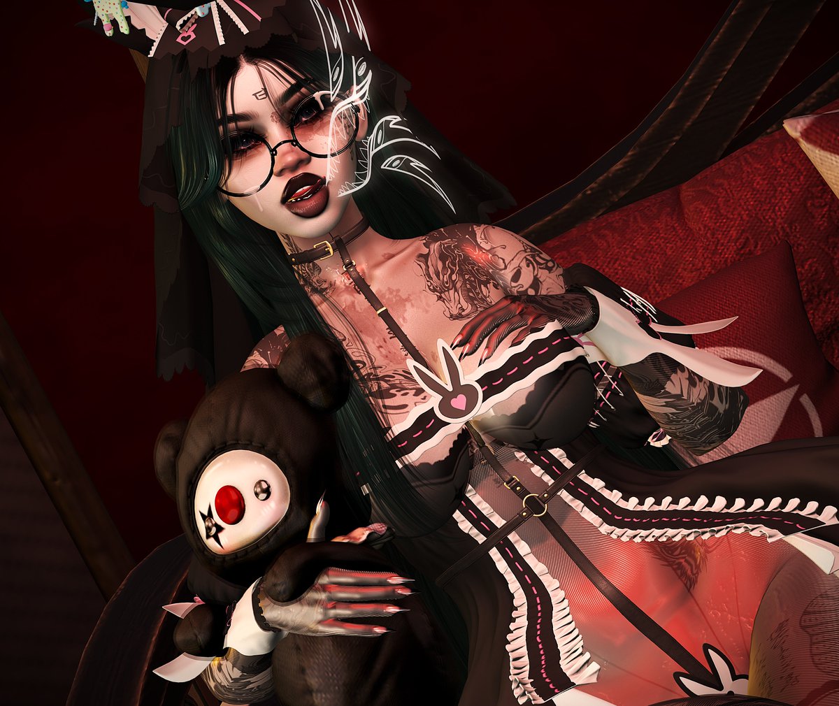 _KayBabi_'s tweet photo. My freaky dream!

https://t.co/sS6bihMffC
Open right now May 7th-28th, Freakshow theme! Come check it out!

Location -https://t.co/Z4ZMAtNHPA

{FEATURED}
Outfit - Rabbitrick @bailizhi
Holdable - .muffin. Cuddles the Clown @muffin
Face piece - [FLOCK] - Teeth-Filled Flaire @Flock
Eyes - [SN] Eyes - Miasma @Sugarnova
Furniture - LORE Carnival Lounge set @LORE
vst:// Spin The Bottle @Vestacorp
Props- Sadge Bibbo Bag @SadgeLux 
. Snookie Store . ~ Anny Ipod @SnookieStore 
Koukla // Crunch Cup @Koukla
*Twinkle* Frosted animal cookies/*Twinkle* Circus peanuts bag @Twinkleplush {F}Vanimal Cracker Plush @TuttoeVanita KNIFU. Neon Murder @KNIFU_SL 

•ʚ sponsors ɞ•
Anvil, Cubic Cherry, Birchteeth, Eanimations

[Others]
Body - Ebody Reborn/Waifu eBODY Resident
Head- Briannon Lel @Lelutka
Background - BAZAR~Majastic Circus @Bazar (Decorated by me)