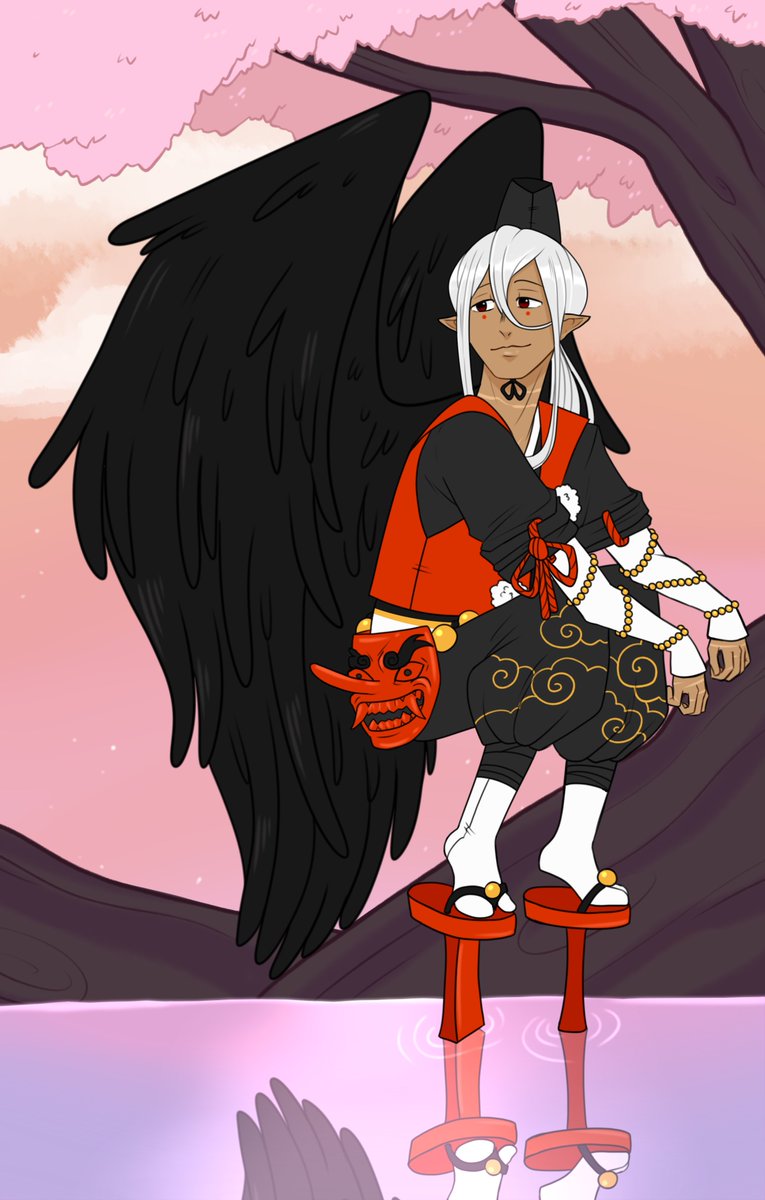 xLonelywoodsx's tweet photo. Yet another oc I haven't drawn in a while. Hakuro is a tengu with a nasty case of amnesia, but is much happier for it whether he realizes it or not 🪶🪶🪶 https://t.co/Qzk3160rB4