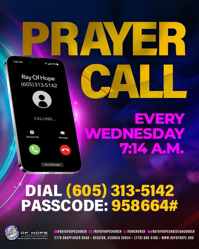 RayOfHopeChurch's tweet photo. God has given us the gift of time. Let’s use it to talk to him in prayer. We are on tomorrow morning at 7:14 a.m. Just dial (605) 313-5142, passcode 958664#. https://t.co/c6d7szOPWj