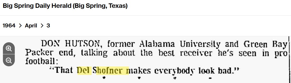 pgconb's tweet photo. @danpompei @RickGosselin9 Some random boomer from Alabama named Don Hutson called Del Shofner the best WR in pro football that he'd seen. https://t.co/Qz83M0UpAY