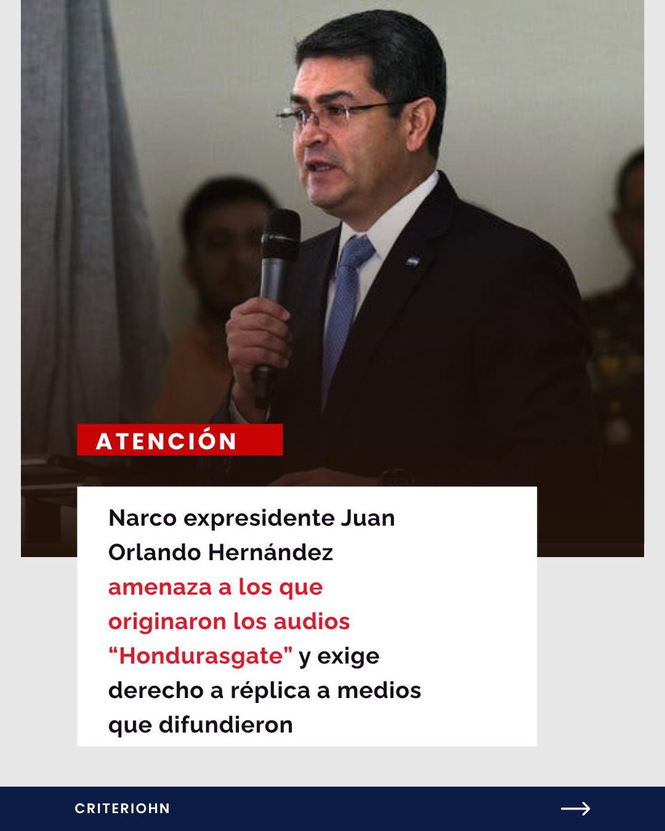 criteriohn's tweet photo. 📌🚨#ATENCION~ El narco expresidente Juan Orlando Hernández amenazó con acciones legales a los que originaron los audios “Hondurasgate” que supuestamente revelan una trama para desestabilizar la izquierda en la región siendo él un actor clave. 

Los audios fueron originados por el sitio Hondurasgate y difundidos por Canal Red dirigido por el politólogo español, Pablo Iglesias. Ellos aseveran que el API de Phonexia fue la herramienta que utilizaron para su verificación. 

Además Hernández exige a los medios de comunicación que difundieron que le den derecho a réplica mediante un peritaje a petición de él con la empresa Graudio Forensics.