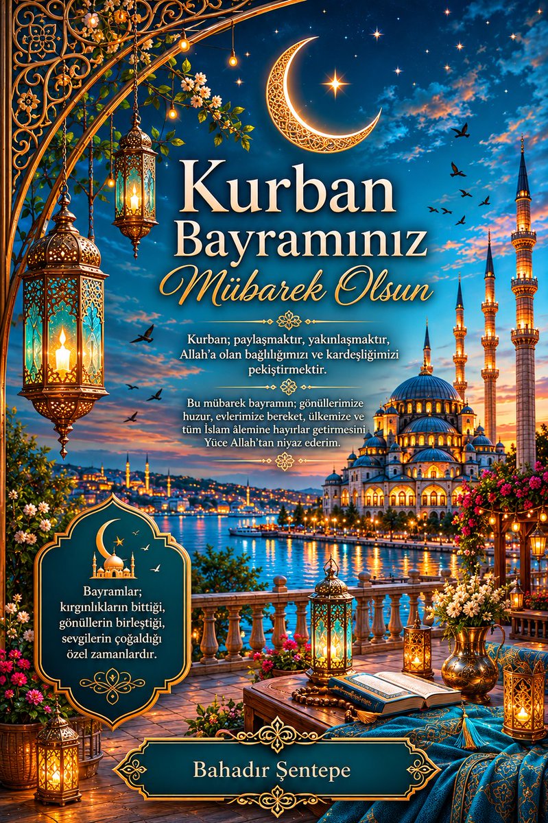 caybasigoksu's tweet photo. Kurban Bayramı’nın; sağlık, huzur, mutluluk ve bereket getirmesini diliyor, tüm İslam âleminin bayramını en içten dileklerimle kutluyorum.Kurban Bayramınız Mübarek olsun. 🇹🇷🇹🇷🇹🇷 https://t.co/Qkufs6dylF
