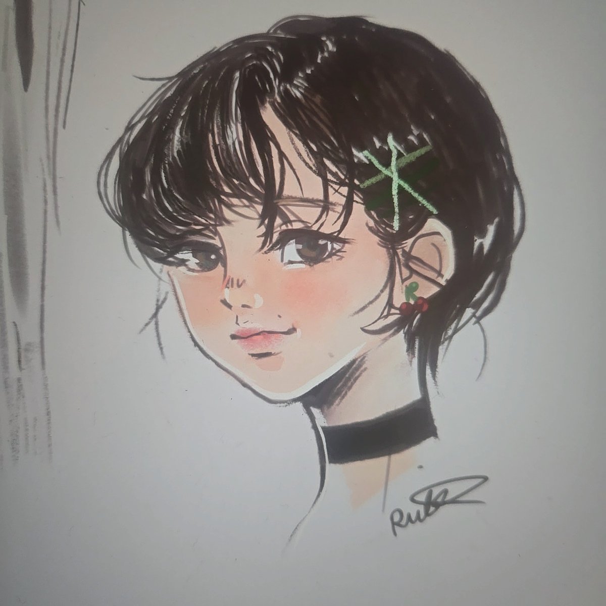 rubureee's tweet photo. I've been trying to draw more on my ipad/procreate.. 

🍒 💚 

#art #illustration https://t.co/SXEdaOcDpd